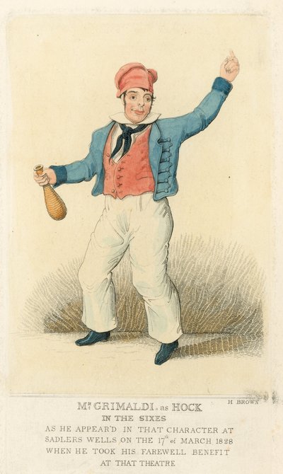 Joseph Grimaldi jako Hock autorstwa English School