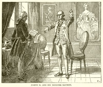 Józef II i jego minister Kaunitz autorstwa English School