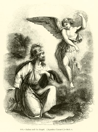 Joshua i Anioł, Agostino Carracci, Joshua v (rycina) autorstwa English School