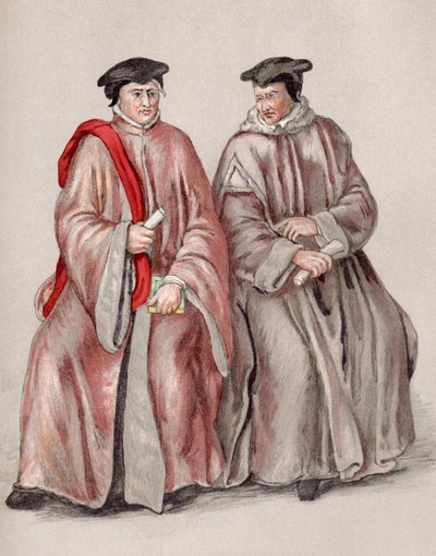 Sędziowie w szatach za panowania Elżbiety I, z „Krótkiej historii ludu angielskiego” J.R. Greena, opublikowanej w 1893 r. autorstwa English School