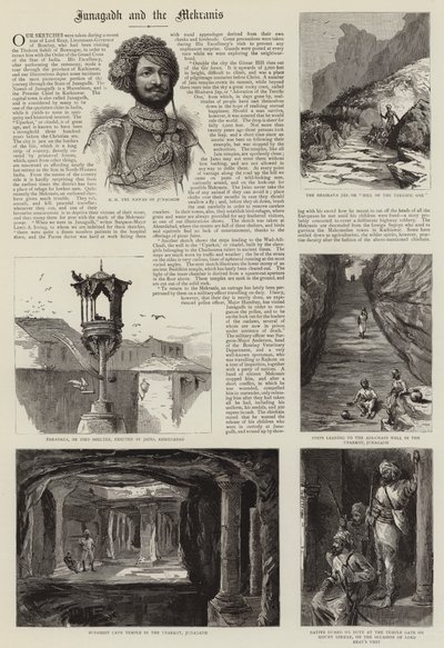 Junagadh i Mekranis (grafika) autorstwa English School