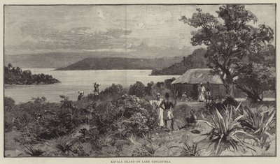 Lake Island na jeziorze Tanganika (Engirving) autorstwa English School