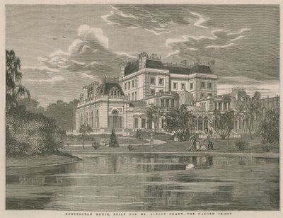 Kensington House, zbudowany dla pana Alberta Granta, front ogrodu autorstwa English School