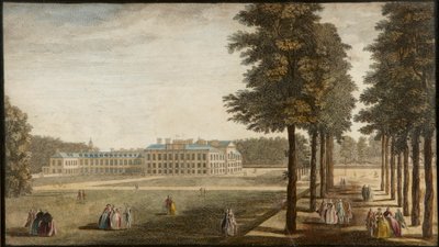 Pałac Kensington, ok.1740-60 (ręcznie barwiony grawerunek) autorstwa English School