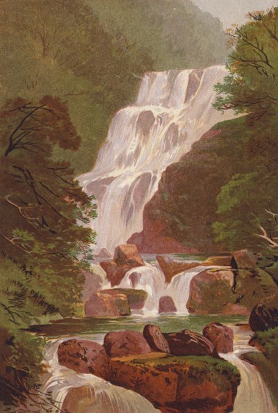 Killarney Lakes, Torc Waterfall (kolor lito) autorstwa English School