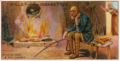 Król Alfred i ciasta autorstwa English School