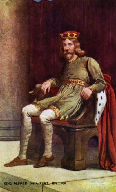 Król Alfred Wielki (kolor lito) autorstwa English School