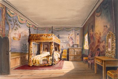 Pokój Króla Karola, Cotehele House, ok. 1830-40, autorstwa English School