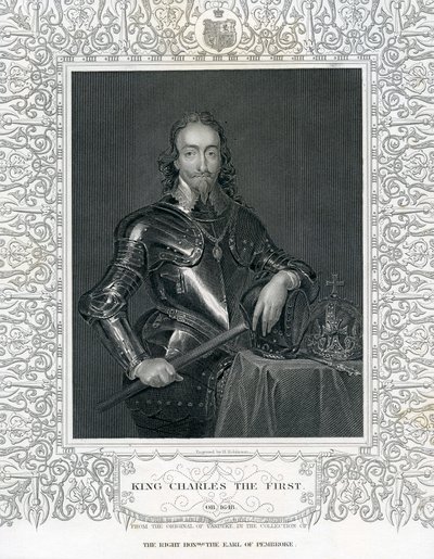 Król Karol I, ryty przez H. Robinsona według Van Dycka, XIX wiek autorstwa English School