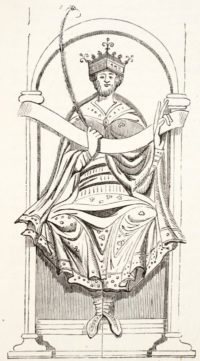 Król Edgar (z Cotton MS) autorstwa English School