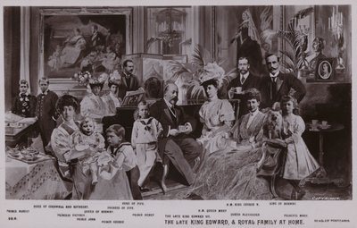 Król Edward VII i jego rodzina (lito) autorstwa English School