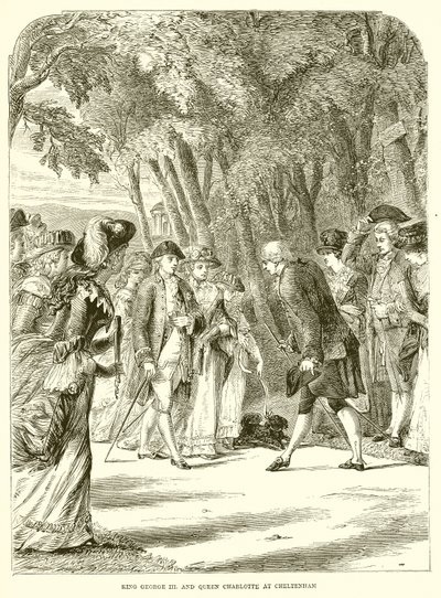 Król Jerzy III. i królowa Charlotte w Cheltenham autorstwa English School