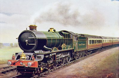 Król Jerzy V z G.W.R Cornish Railway Express, ilustracja z The Wonder Book of Railways, wydanie czternaste pod redakcją Harry