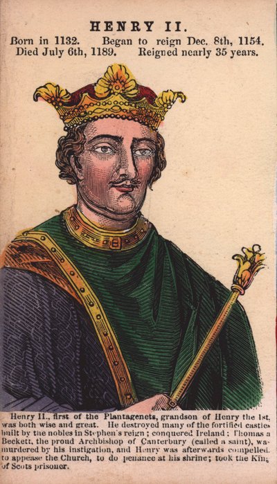 Król Henryk II (kolorowy grawerunek) autorstwa English School