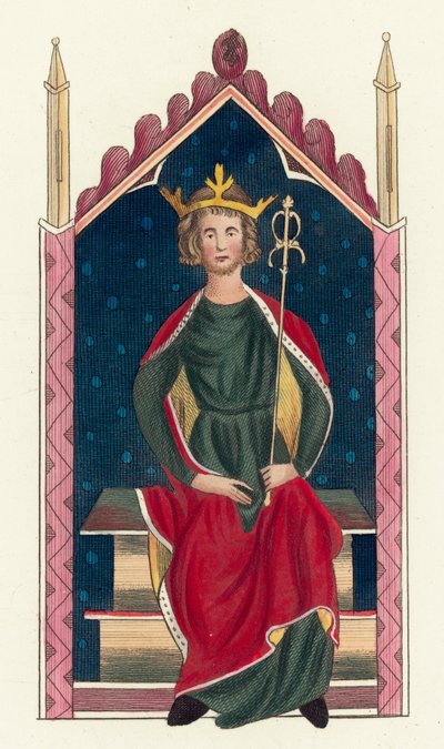 Król Henryk II (kolorowy grawerunek) autorstwa English School