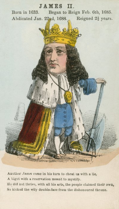 Król Jakub II (akwatinta) autorstwa English School
