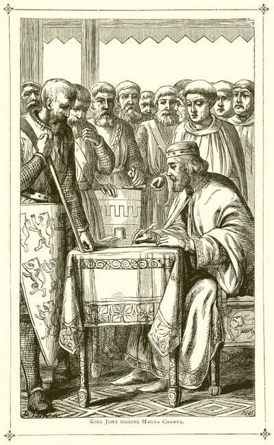 Król Jan podpisuje Magna Charta autorstwa English School