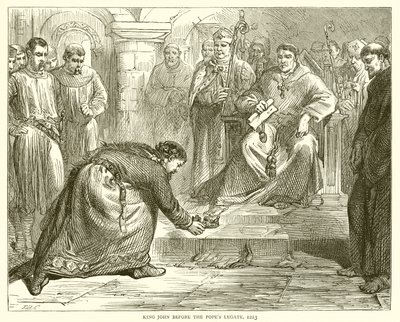 Król Jan przed legatem papieskim, 1213 autorstwa English School