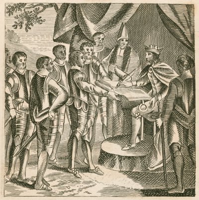Król Jan podpisuje Magna Carta autorstwa English School