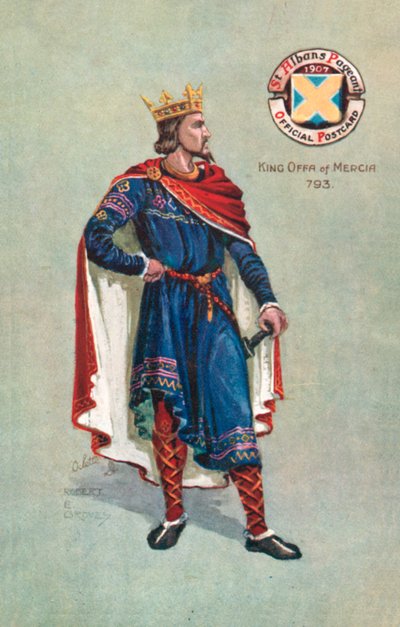 Król Offa Of Mercia 793, Korowód św. Albana 1907 (kolor lito) autorstwa English School