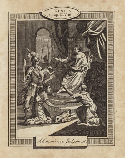 Król Salomon mądry sąd autorstwa English School