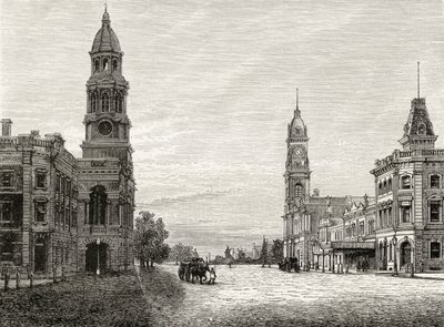 King William Street, Adelajda, ok. 1880, z „Australian Pictures” Howarda Willoughby