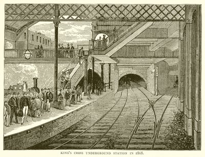 Stacja metra Kings Cross w 1868 r. autorstwa English School