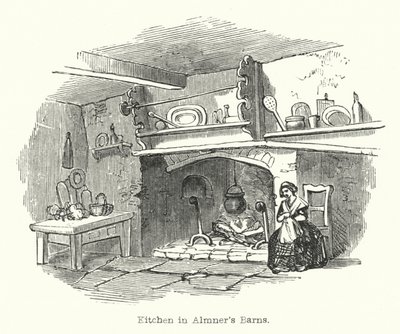 Kuchnia w stodołach Almnera (grafika) autorstwa English School