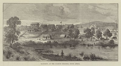 Klipdrift, w Diamond Diggings, RPA (grawerowanie) autorstwa English School