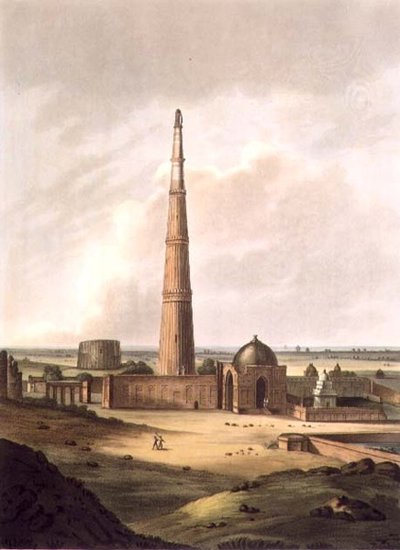 Kuttull Minor, Delhi, tablica 24 z „Dwudziestu czterech widoków w Hindostanie”, wyd. Edward Orme (1774-c.1820) 1805 (akwatinta) autorstwa English School