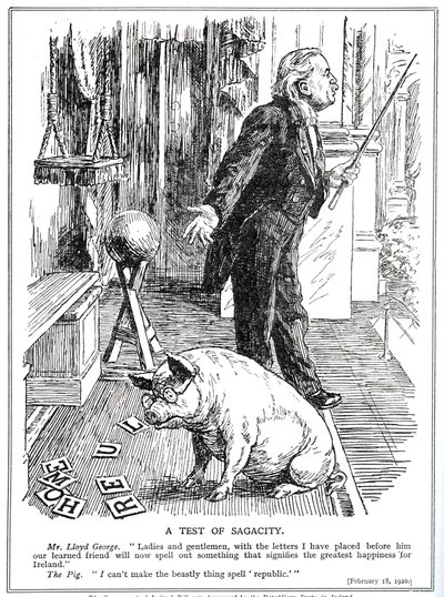 LLoyd George spotyka się ze sprzeciwem Irlandzkiej Partii Republikańskiej wobec swojego projektu ustawy o rządzie Irlandii. Luty 1920 autorstwa English School