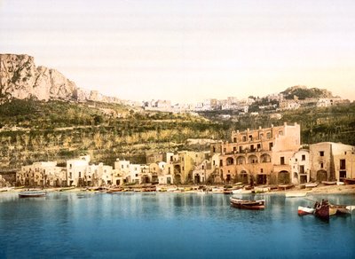 Marina Grande i Capri (zdjęcie ręcznie kolorowane) autorstwa English School