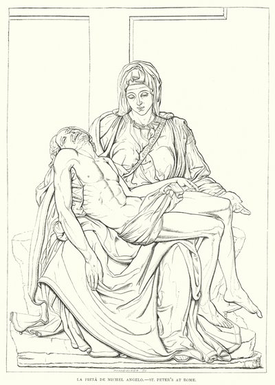 La Pieta Di Michelangelo, Bazylika św. Piotra w Rzymie (rycina) autorstwa English School