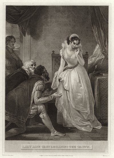 Lady Jane Grey odrzuca koronę autorstwa English School