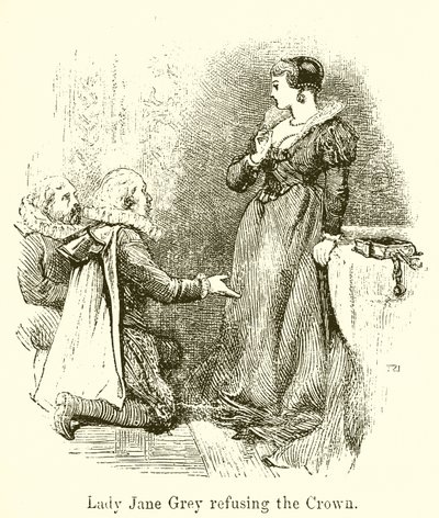 Lady Jane Grey odmawia korony autorstwa English School