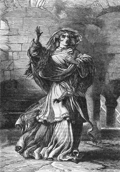 Lady Makbet (Akt II) (Makbet) - Ilustracja w „” Completes de William Shakespeare”” 1866 – Ilustracje i ogólna forma tego wydania zapożyczono z ilustrowanego Szekspira Cassella, opublikowanego w Londynie autorstwa English School