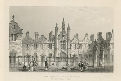 Lady Owens Alms Houses na St John Street Road autorstwa English School