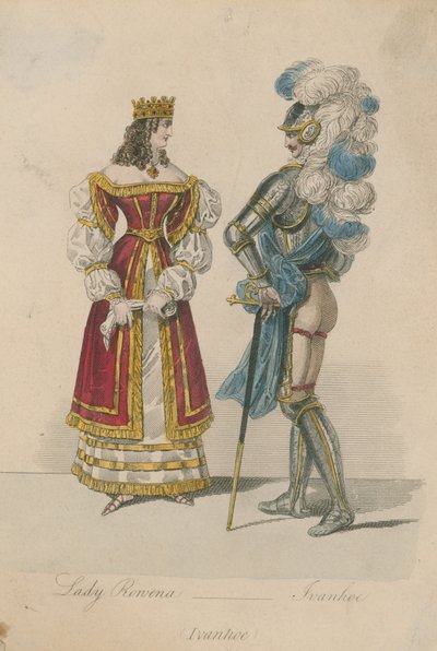 Lady Rowena i Ivanhoe autorstwa English School