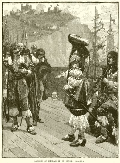 Lądowanie Karola II w Dover autorstwa English School