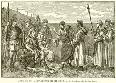 Lądowanie św. Augustyna w Kent, 597 r. n.e. autorstwa English School