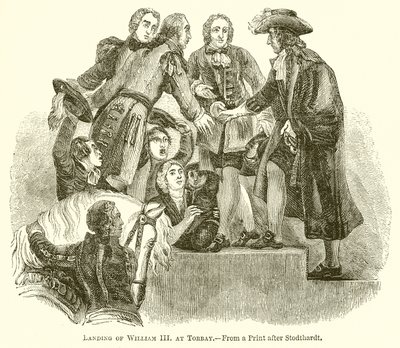 Lądowanie Wilhelma III w Torbay autorstwa English School