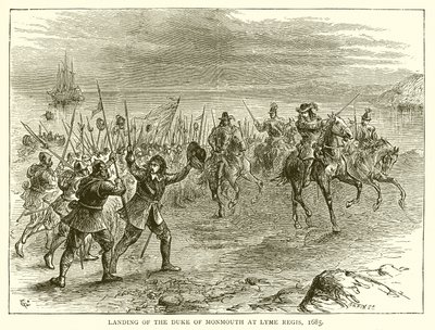 Lądowanie księcia Monmounth w Lyme Regis, 1685 autorstwa English School