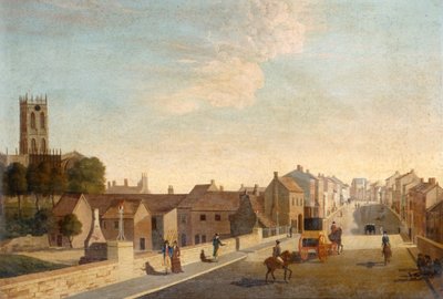 Pejzaż z kościołem, ok. 1790 (olej na płótnie) autorstwa English School