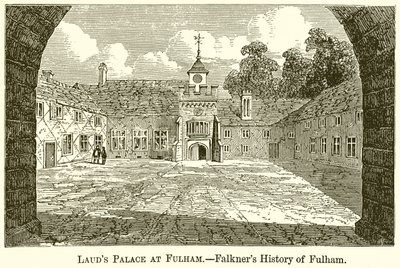 Pałac Jutrzni w Fulham.--Falkners Historia Fulham autorstwa English School
