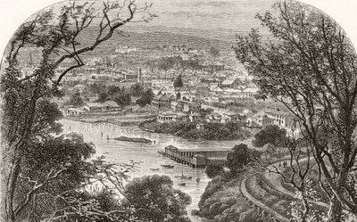 Launceston, Tasmania, ok. 1880, z „Australian Pictures” Howarda Willoughby