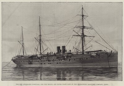 Uruchomienie uzbrojonego australijskiego parowca pasażerskiego, Courier, w Wallsend-on-Tyne (grawerowanie) autorstwa English School
