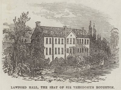 Lawford Hall, siedziba Sir Theodosius Boughton (rycina) autorstwa English School