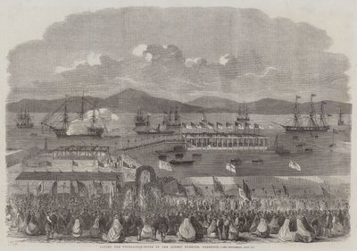 Wmurowanie kamienia węgielnego pod Port Alberta, Greenock (rycina) autorstwa English School