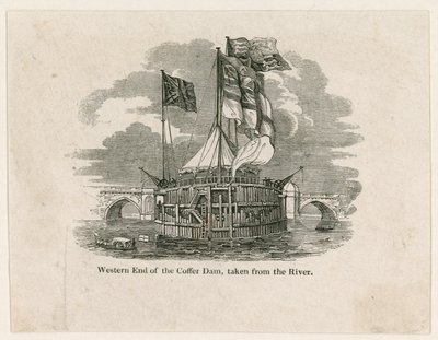 Wmurowanie kamienia węgielnego pod New London Bridge autorstwa English School