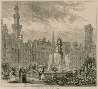 Leicester Square, Londyn, 1874 r. autorstwa English School